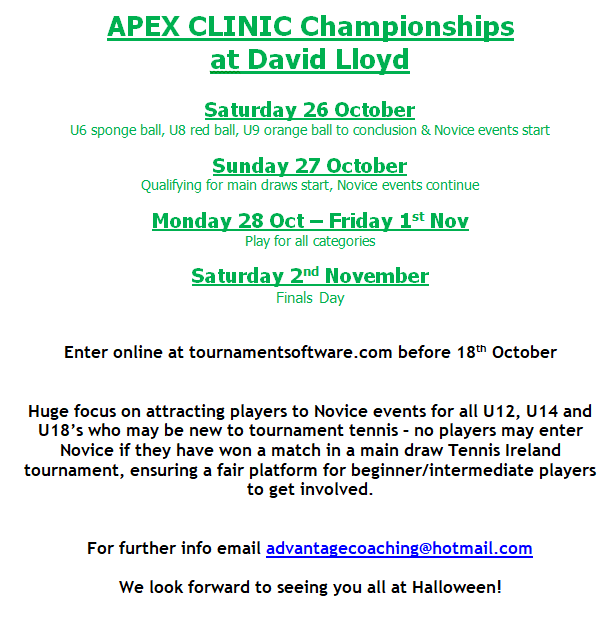 Apex Clinic Junior Championships 2019